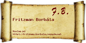 Fritzman Borbála névjegykártya