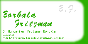 borbala fritzman business card
